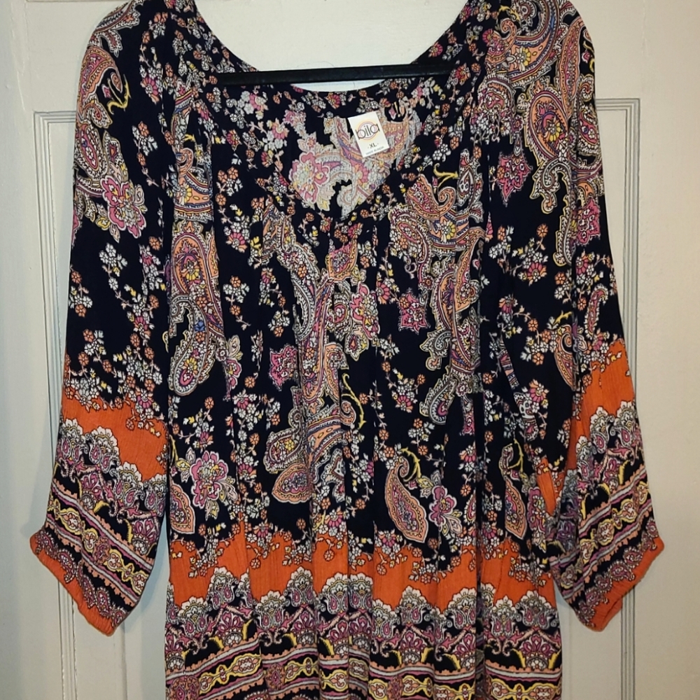 Womens BoHo Top Paisley